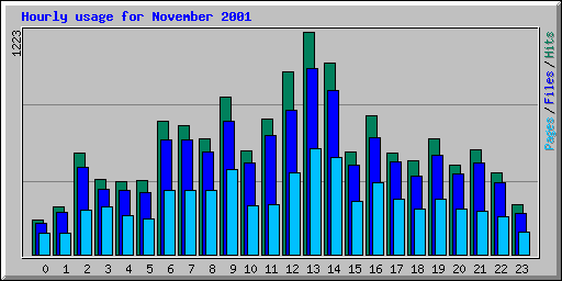 Hourly usage for November 2001