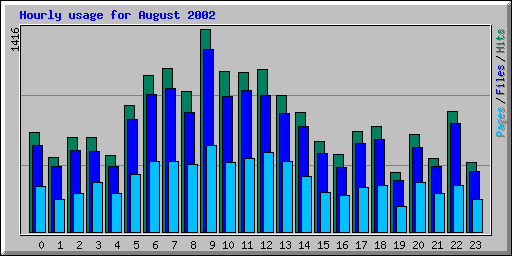 Hourly usage for August 2002