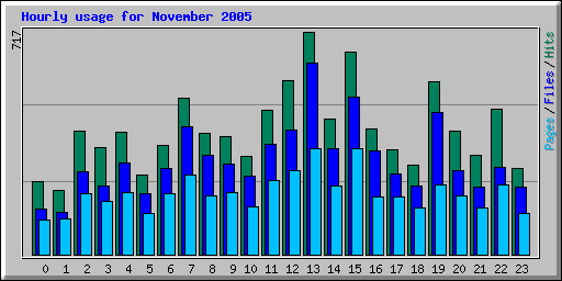 Hourly usage for November 2005