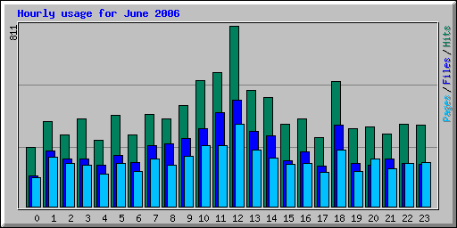 Hourly usage for June 2006