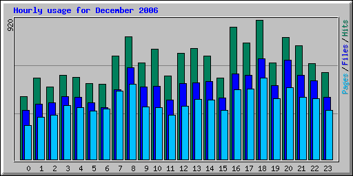 Hourly usage for December 2006