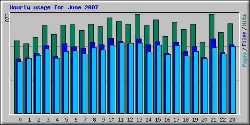 Hourly usage for June 2007