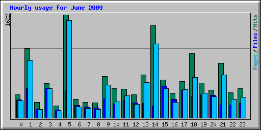 Hourly usage for June 2009